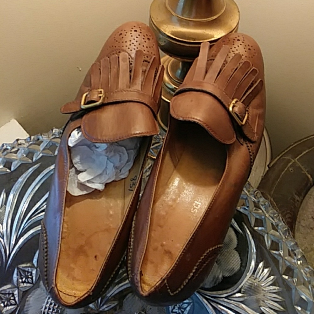 TANINO CRISCI LEATHER HEELS, SIZE 36 1/2 B